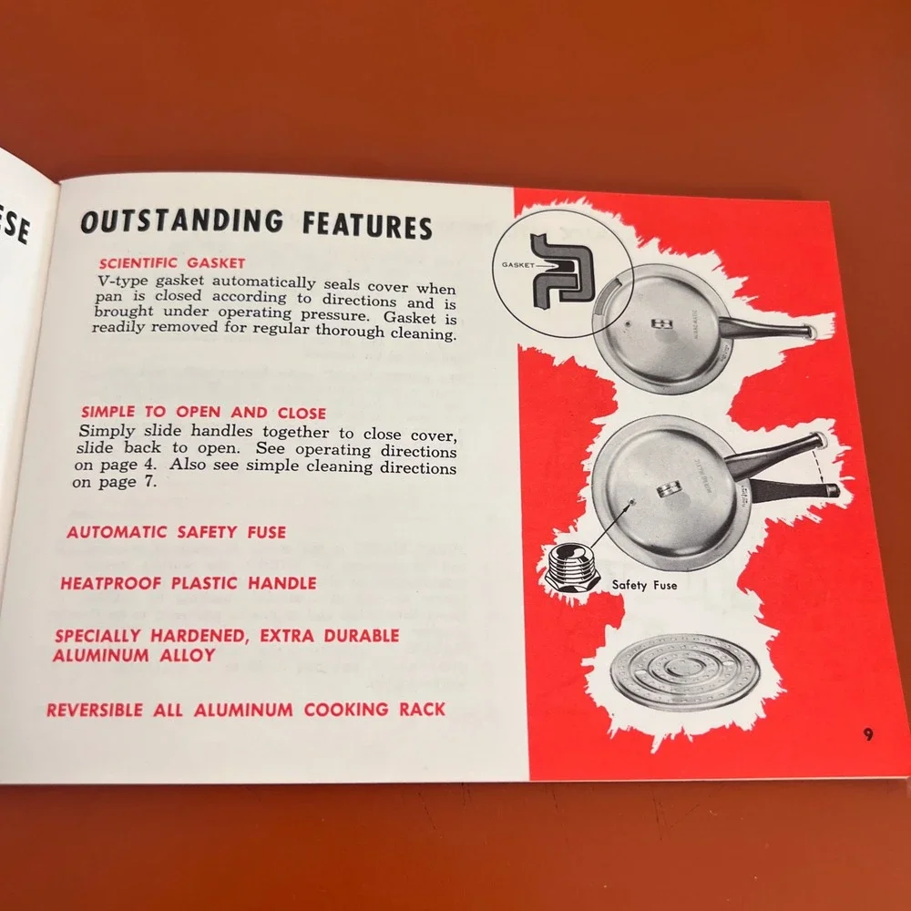 Vintage 1958 Mirro-Matic Deluxe Pressure Pan Recipe Book Instruction Manual 80pg